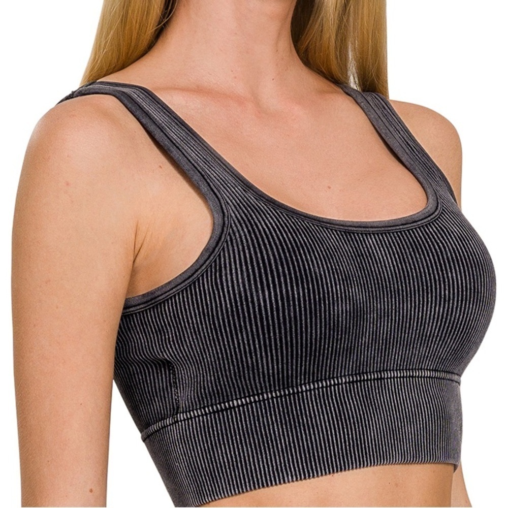 “ Aurora Bralette ” Cropped Ribbed Tank | Various Colors - Picture 9 of 10